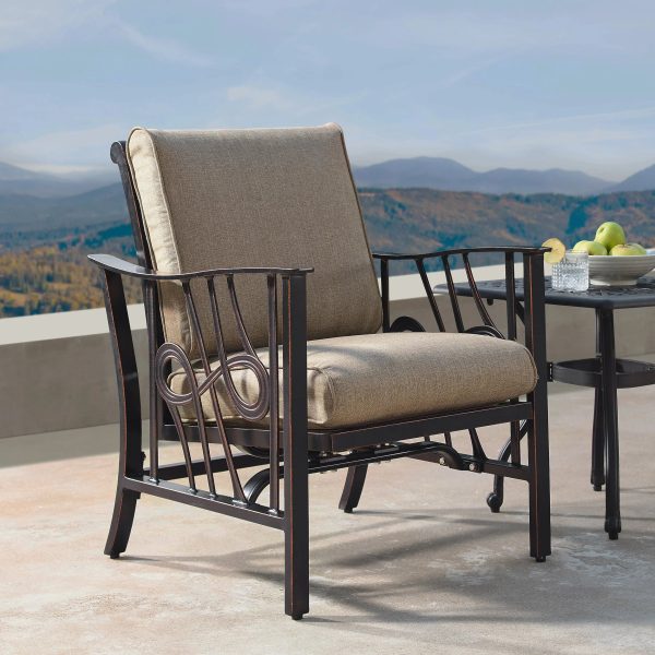 Aluminum Deep Seating Rocking Club Chairs in Antique Copper (set of 4) - Image 4