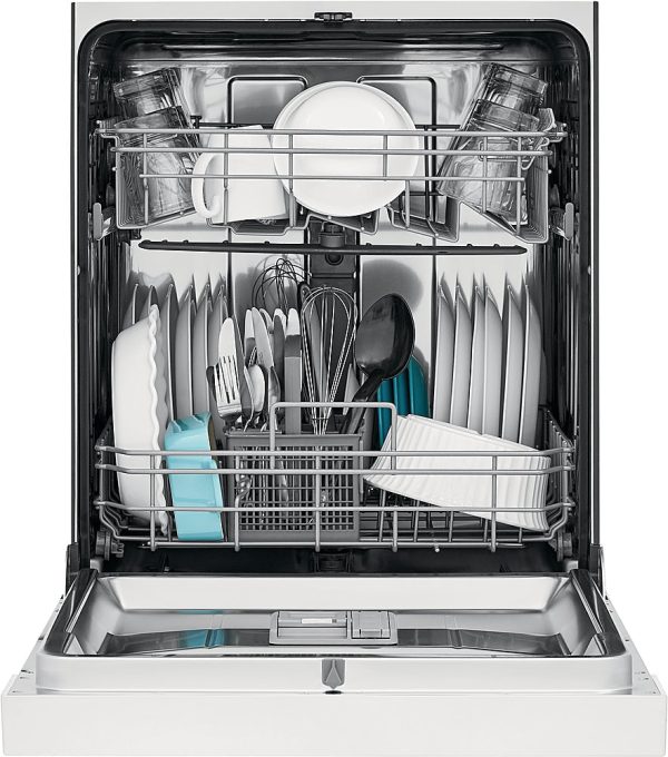 Frigidaire - 24" Compact Front Control Built-In Dishwasher with Stainless Steel Tub, 52 dBA - White - Image 3