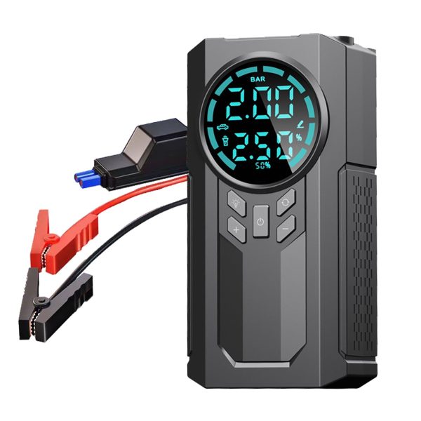 Ozmmyan Car Inflator Battery Jump 2-in-1 1000A Emergency Start Power Supply 12V Battery Pack Battery Booster Jump Box Portable Charger Jumper Cables LED Display Screen Car Accessories Clearance - Image 2