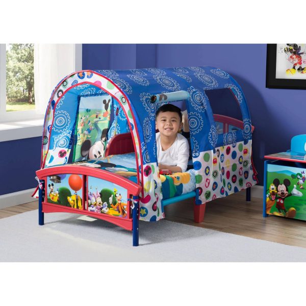 Delta Children Mickey Mouse Plastic Toddler Canopy Bed， Blue - Image 4