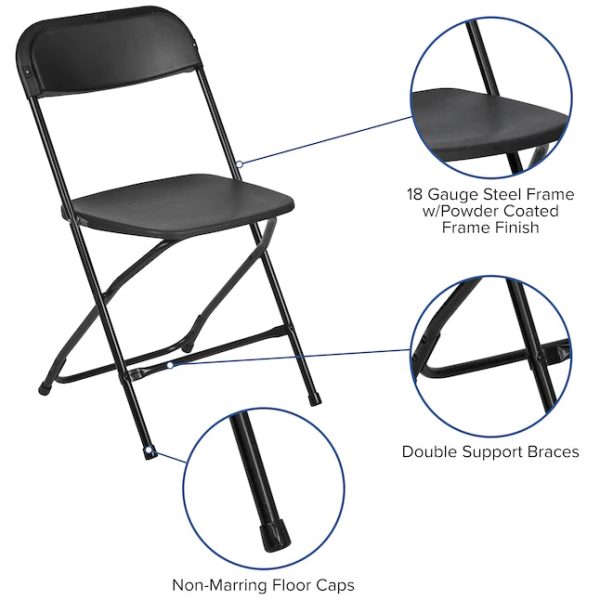 Flash Furniture 10-Pack Black Standard Folding Chair with Solid Seat (Indoor) - Image 5