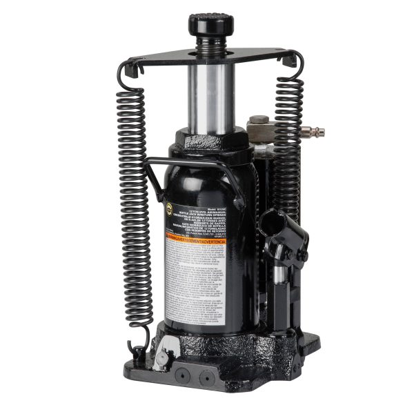 Omega 18126C Black Hydraulic Bottle Jack with Return Springs, 12 Ton Capacity - Image 2
