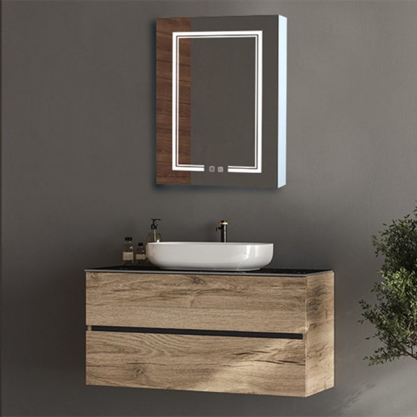 LED Bathroom Wall Cabinet with Single Door and Mirror, White Finish - Storage, Illumination, Space-saving - Ideal for Small Bathrooms - Image 3