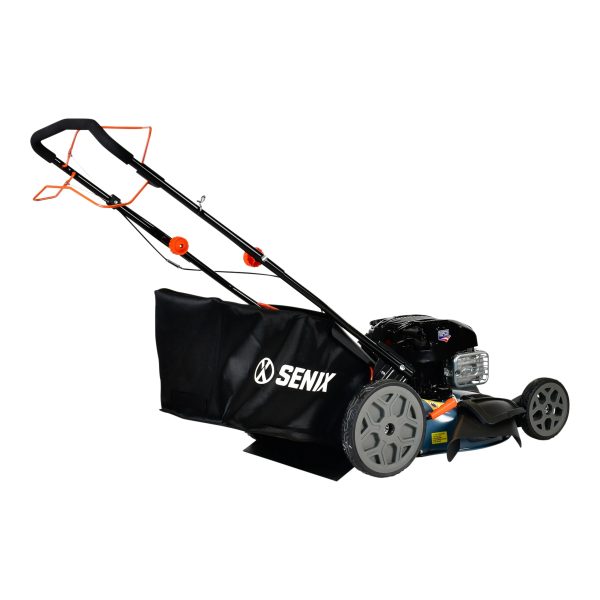 SENIX 22-Inch 163 cc 4-Cycle Gas Powered RWD Self-Propelled Lawn Mower, 3-In-1, 1-Step Start Auto Choke, Single Lever Height Adjustment, 11-In Rear Wheels, LSSG-H1 - Image 6