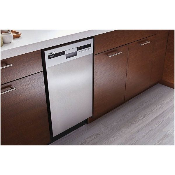 Whirlpool - 18" Front Control Built-In Dishwasher with Stainless Steel Tub - Monochromatic stainless steel - Image 5