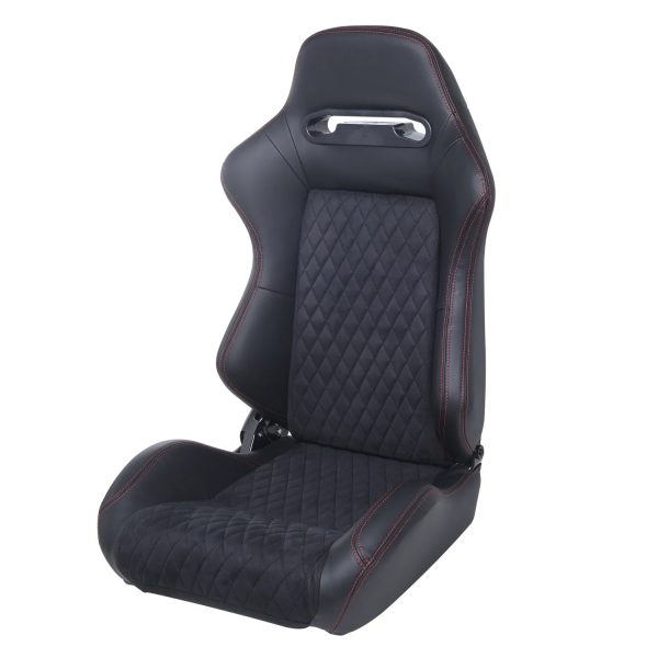 High Quality Racing Seat with Double Slider Made of PVC and Suade Material - Set of 2 Pieces - Image 4