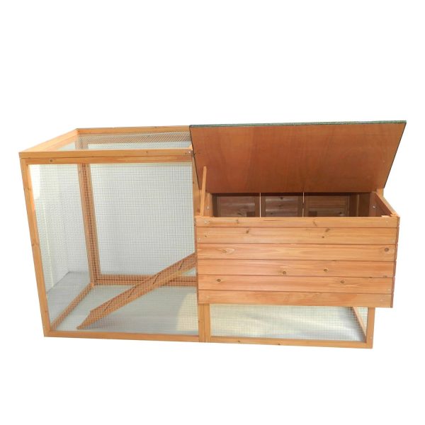 PawHut 64" Large Wooden Chicken Coop Kit With Outdoor Run And Nesting Box - Image 3